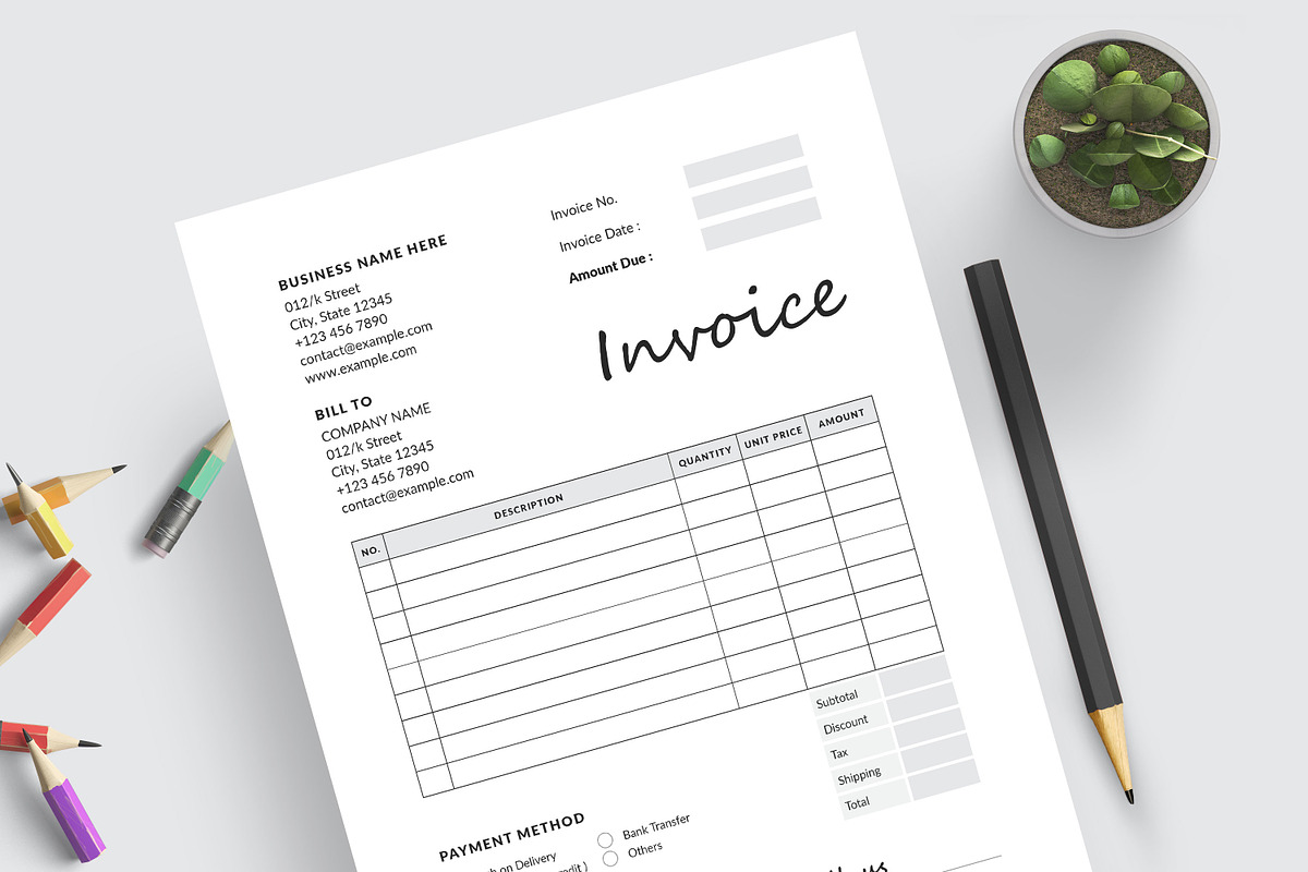 Modern Invoice Template in Stationery Templates - product preview 8
