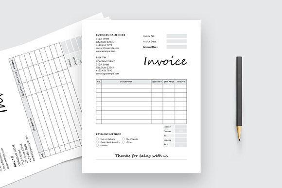 Modern Invoice Template in Stationery Templates - product preview 4