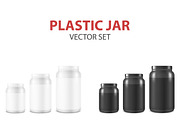 Plastic Jar. Vector set.