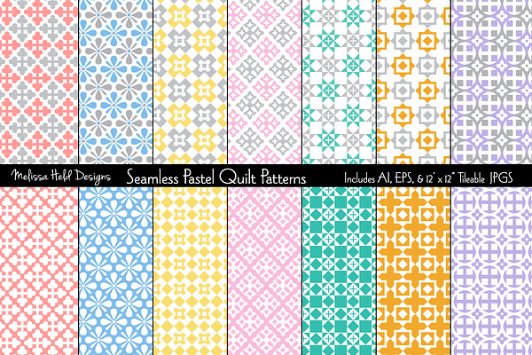 Seamless Pastel Quilt Patterns