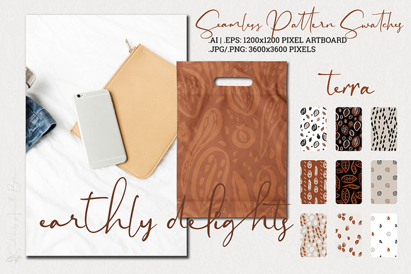 Seamless Patterns in Earth Tones in Patterns - product preview 1