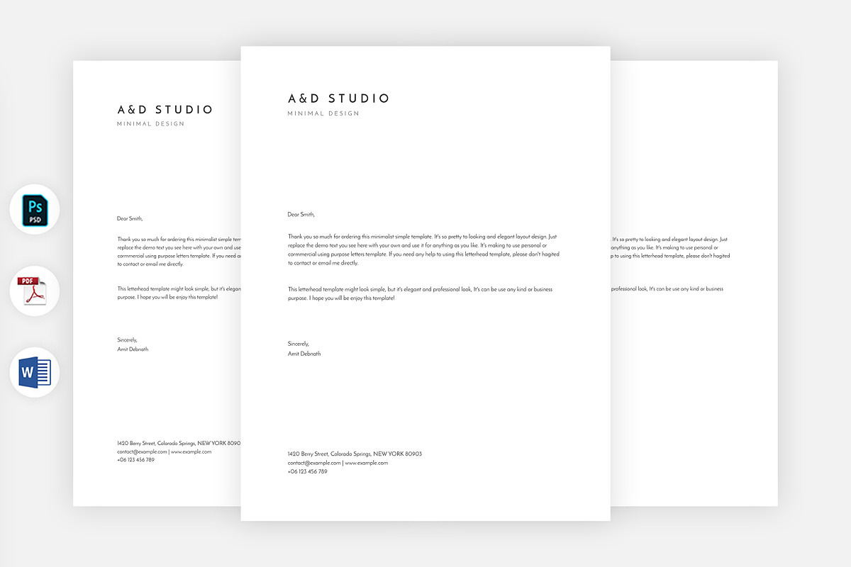 Minimal Letterhead Template in Stationery Templates - product preview 8