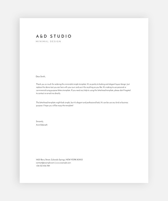 Minimal Letterhead Template in Stationery Templates - product preview 1