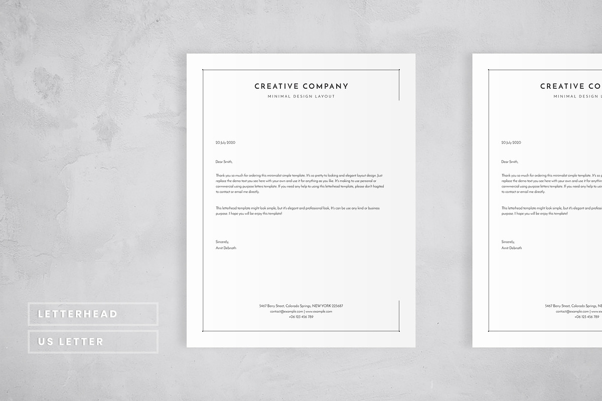 Simple Letterhead in Stationery Templates - product preview 8