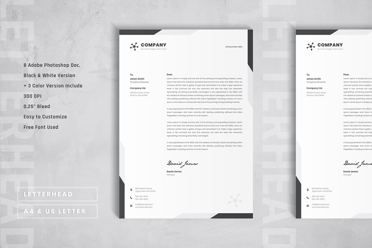 Simple Letterhead Template in Stationery Templates - product preview 8