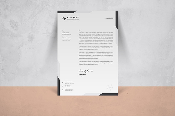 Simple Letterhead Template in Stationery Templates - product preview 2