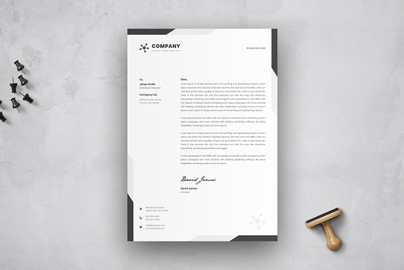 Simple Letterhead Template in Stationery Templates - product preview 5
