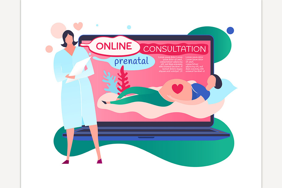 Online gynecological consultation im in Illustrations - product preview 8