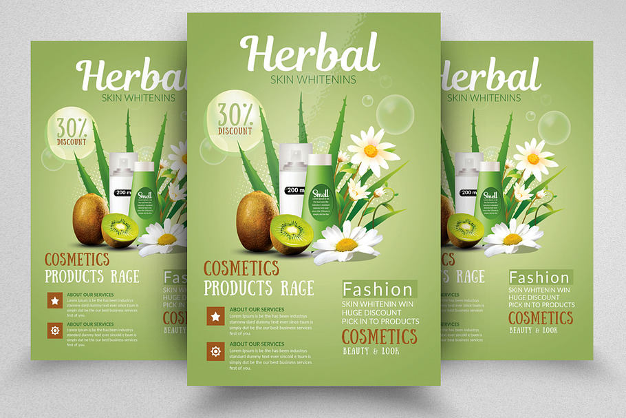 Herbal Beauty Cosmetic Flyer in Flyer Templates - product preview 8