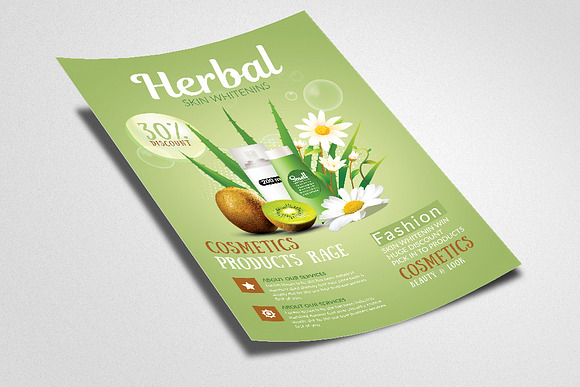 Herbal Beauty Cosmetic Flyer in Flyer Templates - product preview 1