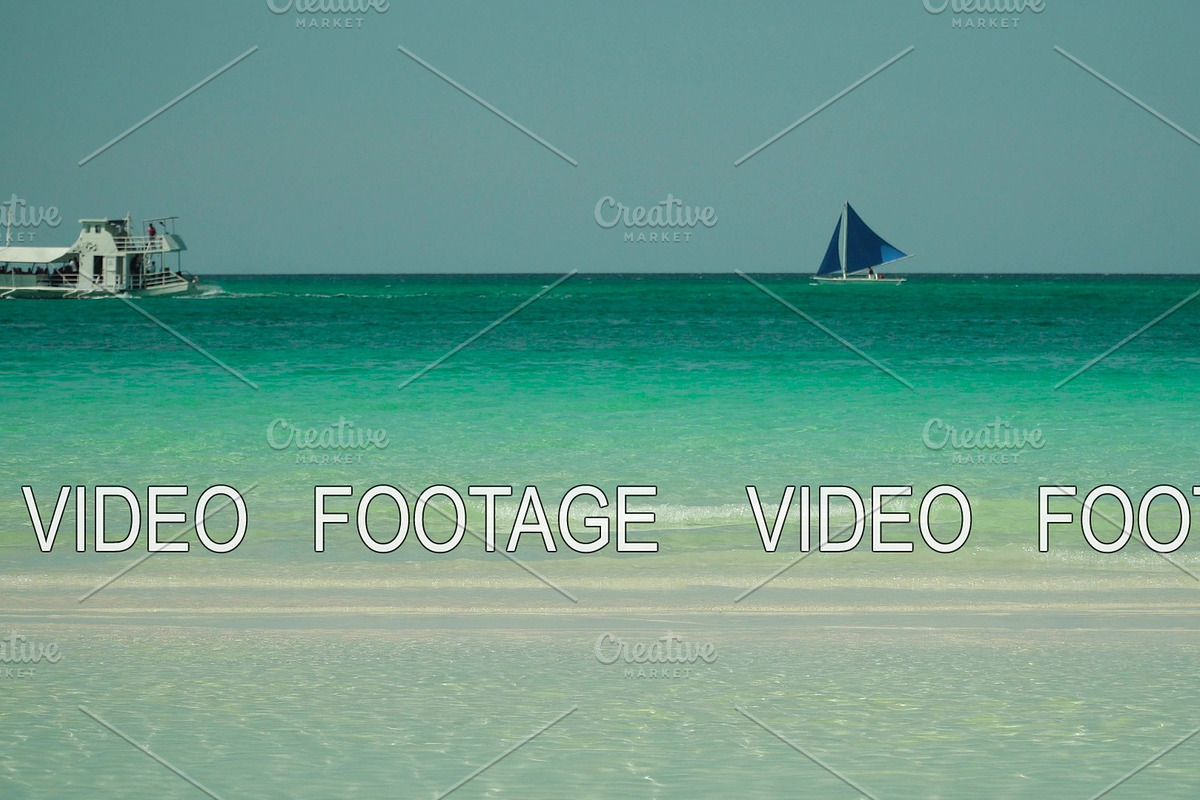 Sailing boat in blue sea. Boracay in Graphics - product preview 8