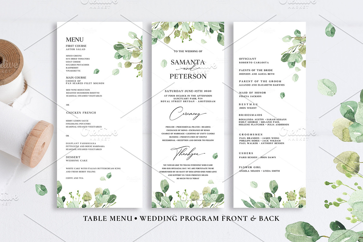 Wedding Eucalyptus Watercolor Suite in Card Templates - product preview 5