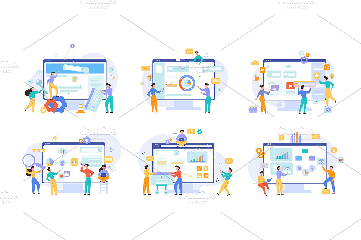 Website performance and business in Illustrations - product preview 8