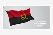 Angola independence day vector card