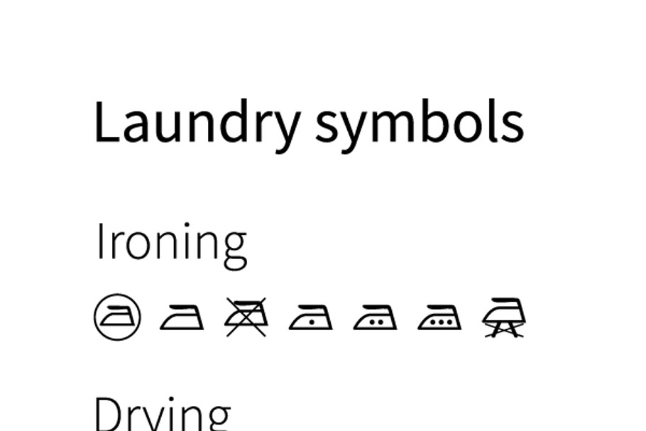 Laundry symbols Icons on white