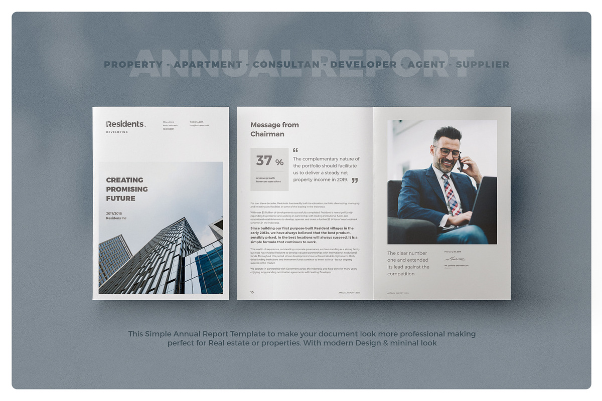 Real Estate Annual Report in Brochure Templates - product preview 8