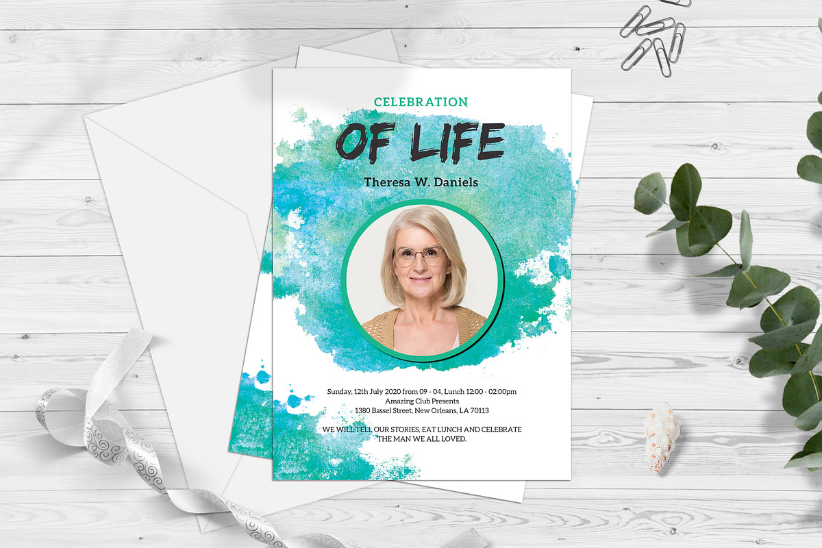 Funeral Invitation Template in Postcard Templates - product preview 8