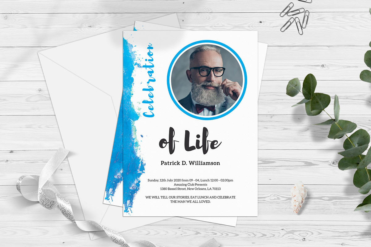 Celebration of Life Invitations in Postcard Templates - product preview 8