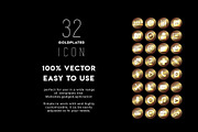 Icon Pack in Goldpleated style