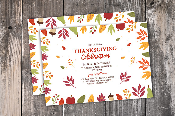 Printable Thanksgiving  Invitation in Card Templates - product preview 1