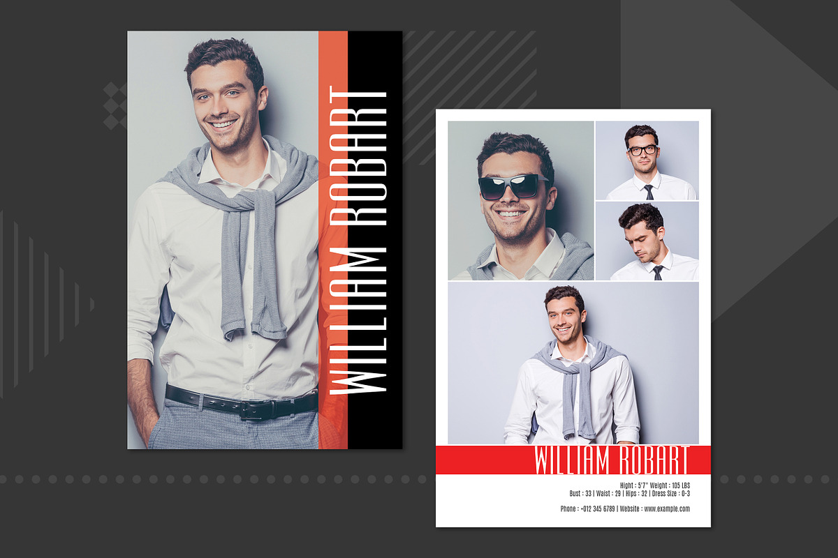 Pro Modeling Comp Card in Postcard Templates - product preview 8