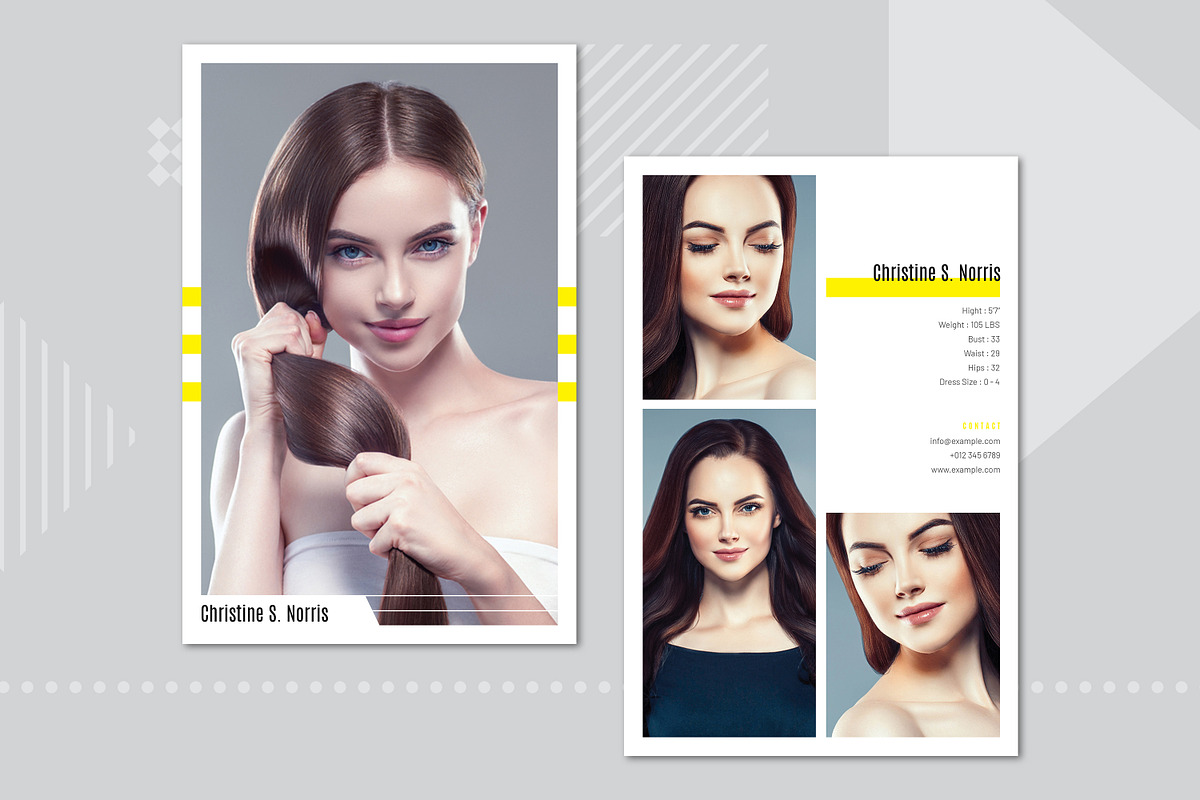 Modeling Comp Card Template in Postcard Templates - product preview 8
