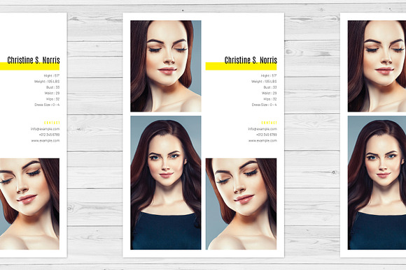Modeling Comp Card Template in Postcard Templates - product preview 5