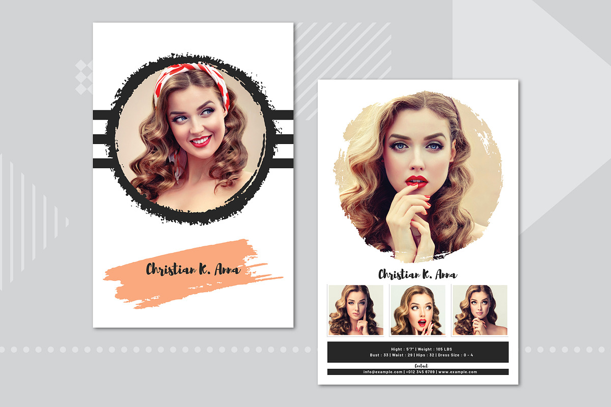 Pro Modeling Comp Card Template in Postcard Templates - product preview 8