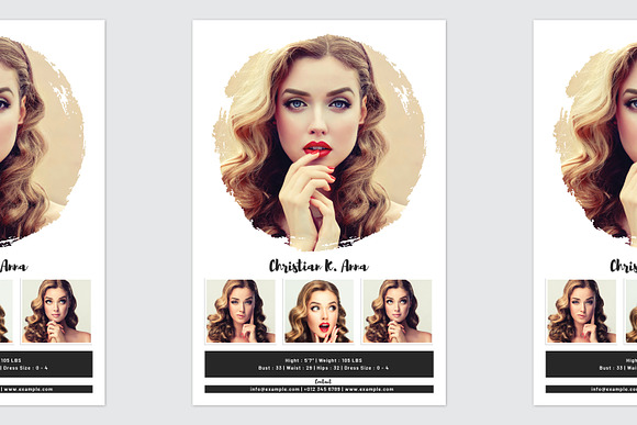 Pro Modeling Comp Card Template in Postcard Templates - product preview 4
