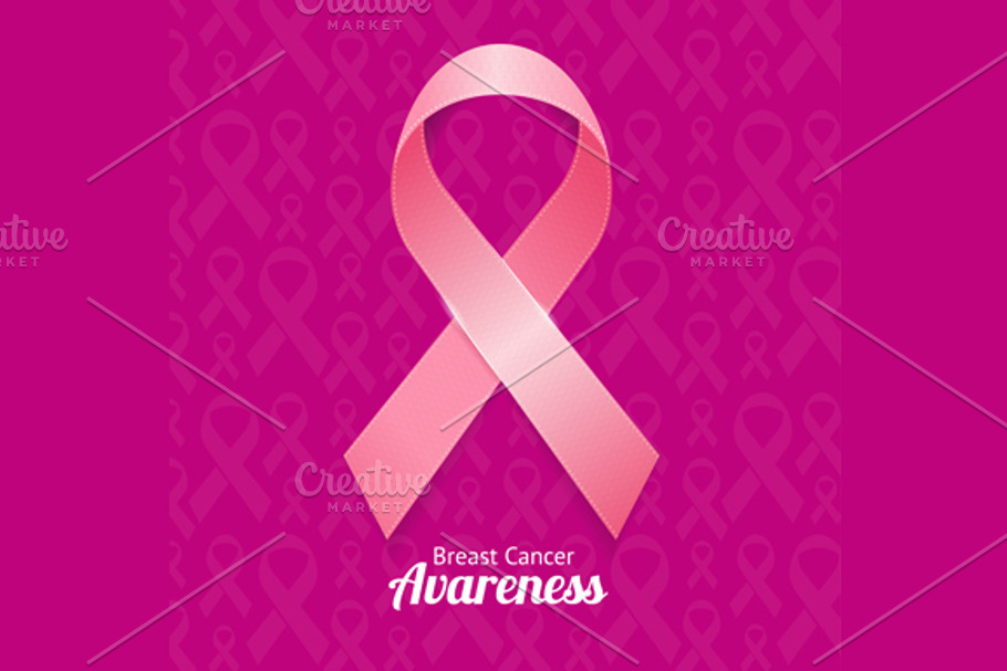 Breast Cancer Ribbon Set. Vector in Illustrations - product preview 8
