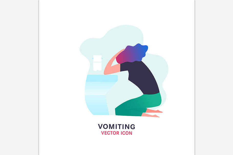 Vomiting vector icon in Icons - product preview 8