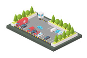 Various Automobiles, Trucks parking