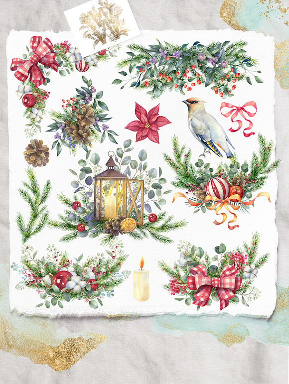 Watercolor Christmas collection in Illustrations - product preview 1
