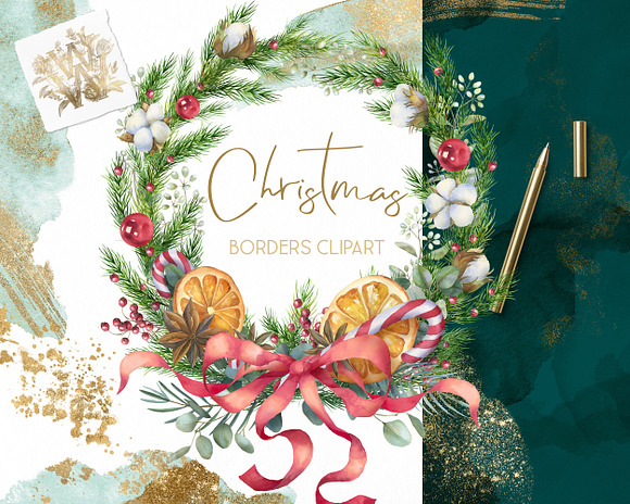 Watercolor Christmas collection in Illustrations - product preview 15