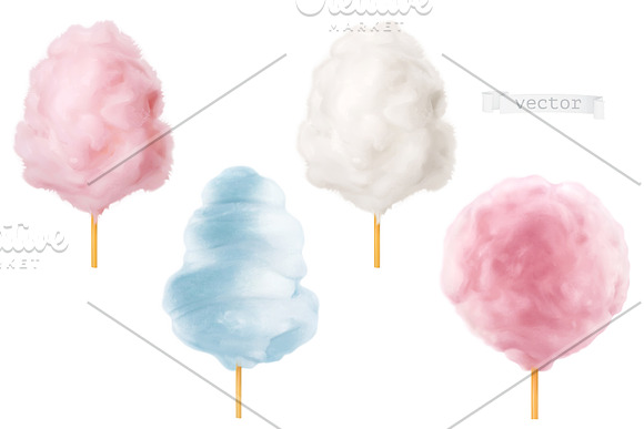 Cotton candy. Sugar clouds. Vector in Illustrations - product preview 1