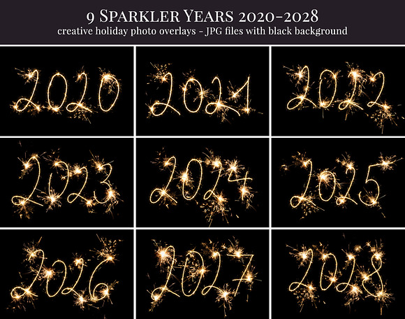 Sparkler Years photo overlays in Add-Ons - product preview 1