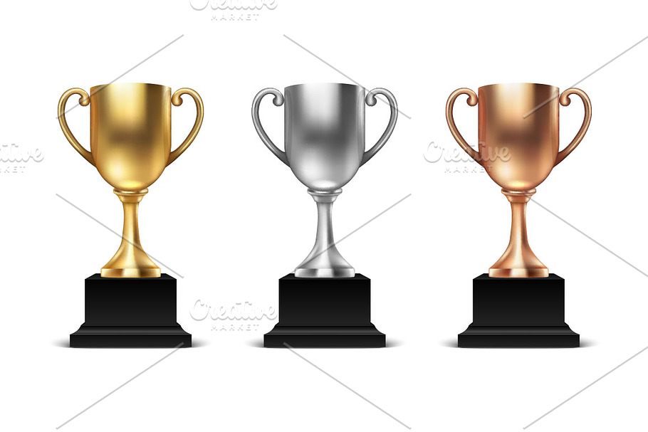 Champion cup. Vector set. in Illustrations - product preview 8
