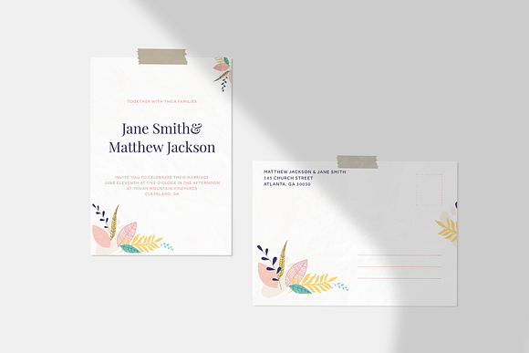 Floral Wedding Invitation Template in Wedding Templates - product preview 1