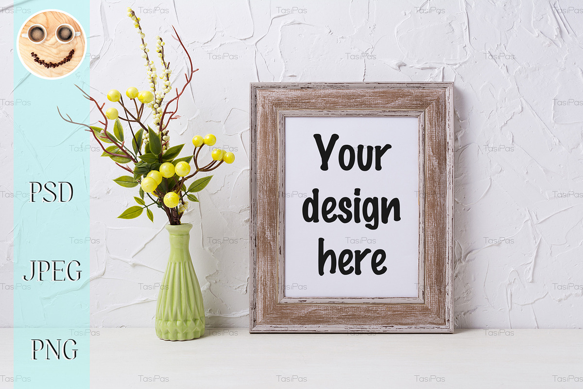 Rustic wooden frame mockup in Mockup Templates - product preview 8