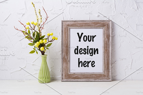 Rustic wooden frame mockup in Mockup Templates - product preview 2