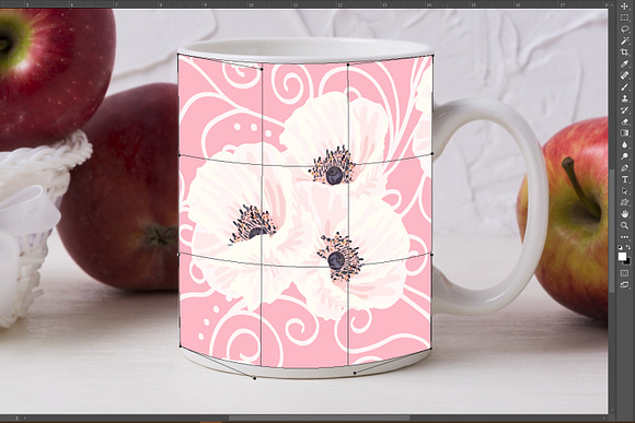 White coffee mug mockup with apples in Mockup Templates - product preview 2