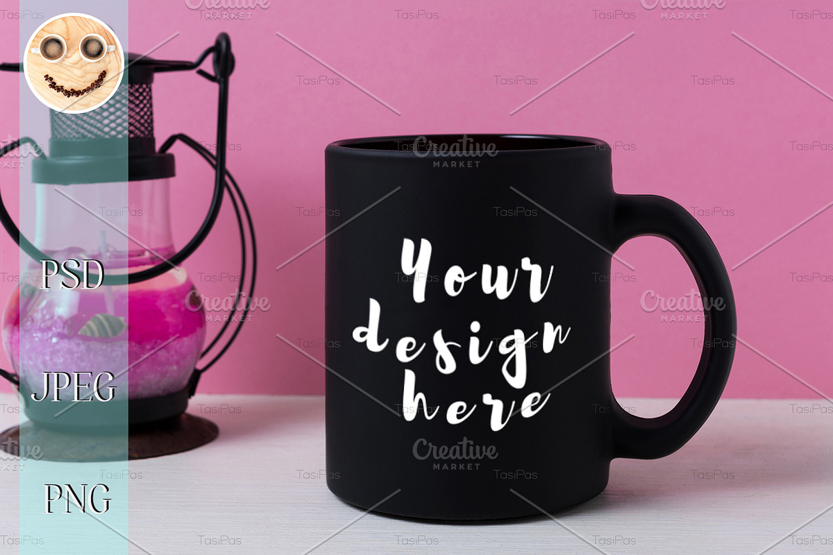 Coffee mug mockup with lantern in Mockup Templates - product preview 8