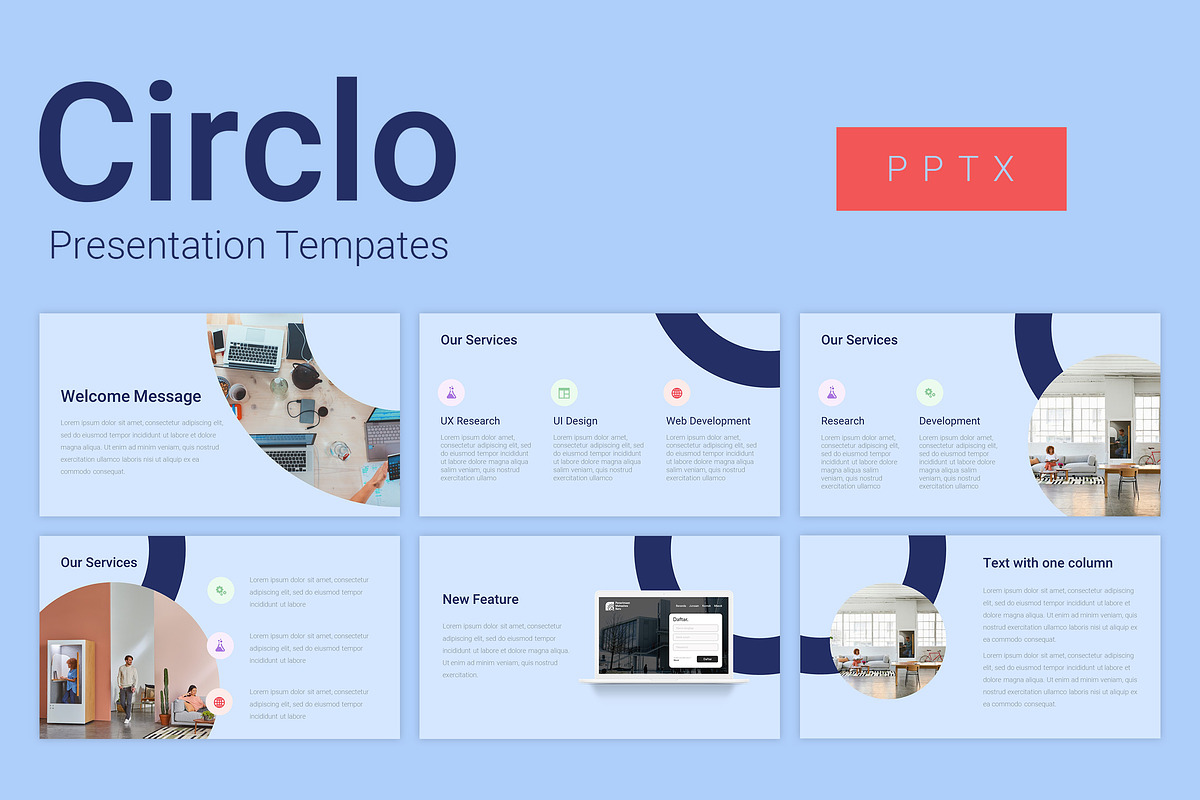Powerpoint - Circlo Blue in PowerPoint Templates - product preview 8