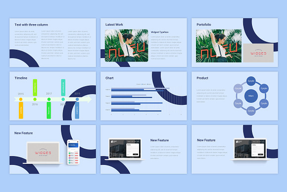 Powerpoint - Circlo Blue in PowerPoint Templates - product preview 3