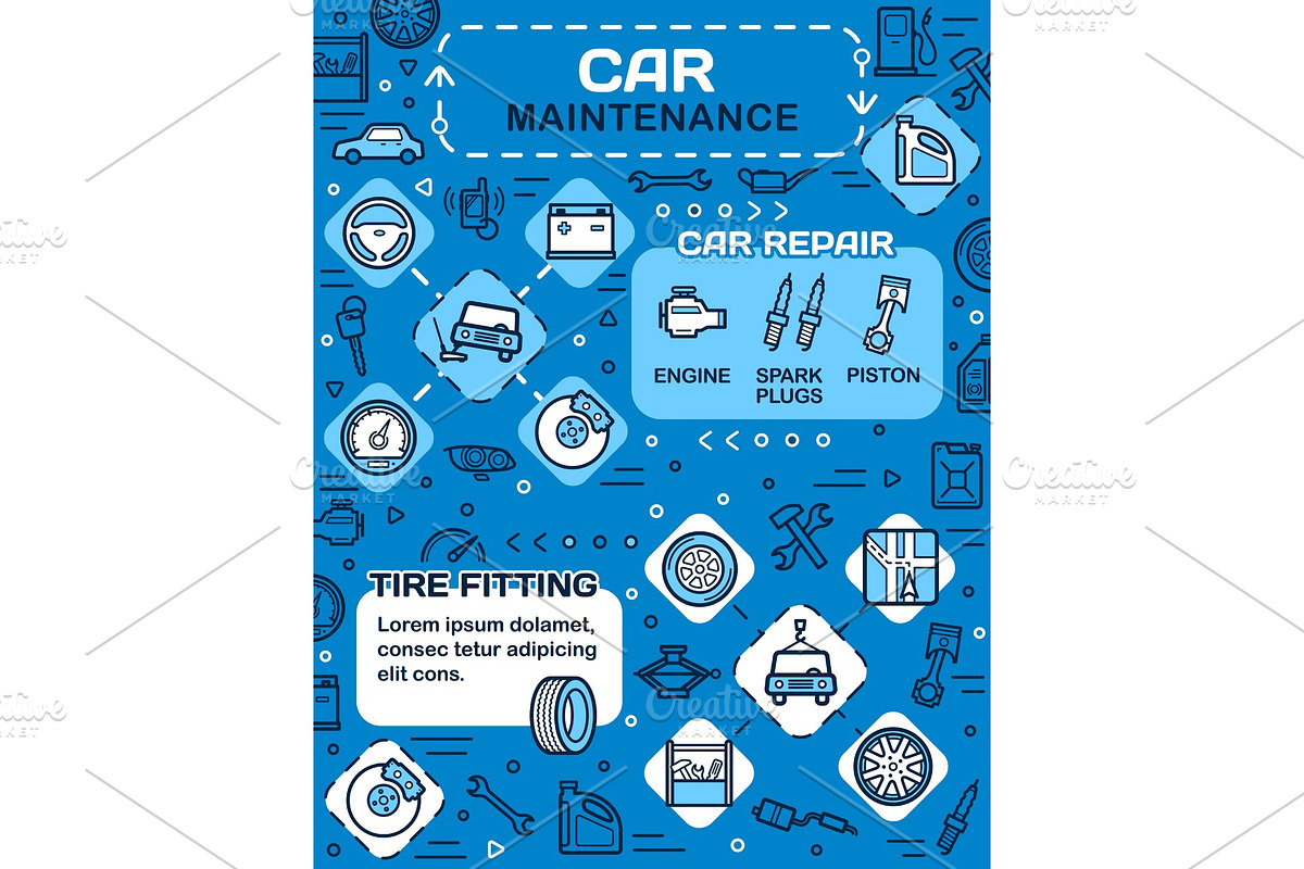 Car spare parts, vehicle maintenance in Illustrations - product preview 8