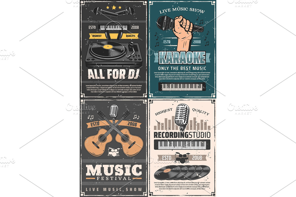 Microphone, musical instruments in Illustrations - product preview 8