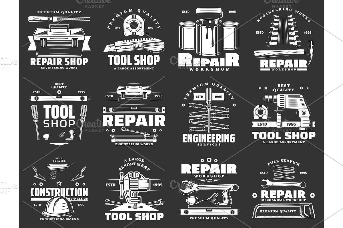 Repair, DIY tool, toolbox icons in Illustrations - product preview 8