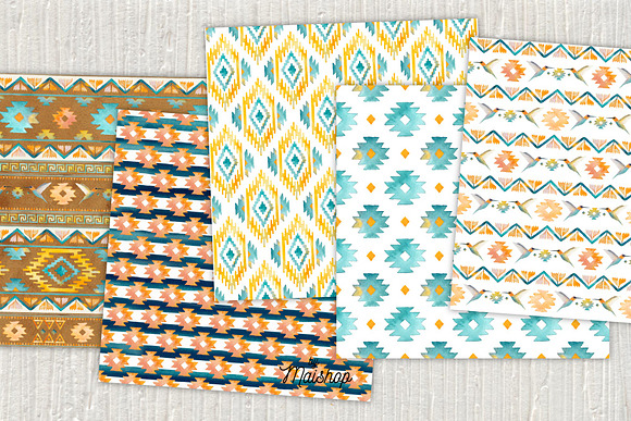 Digital Paper Watercolor Navajo 02 in Patterns - product preview 1