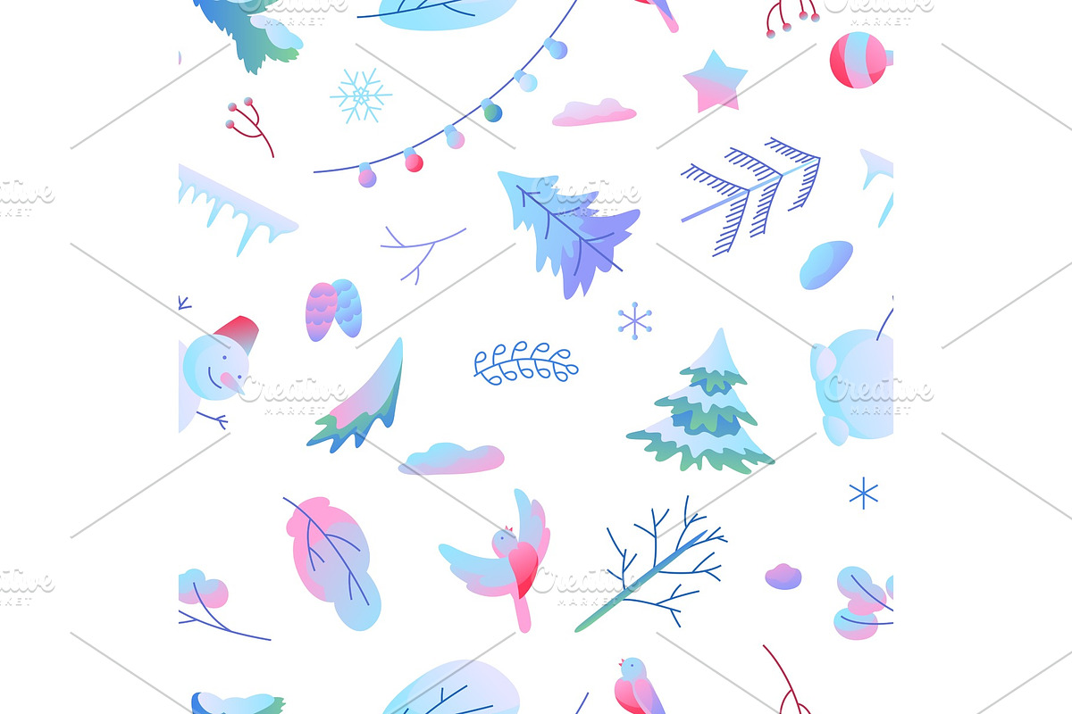 Seamless pattern with winter items. in Patterns - product preview 8