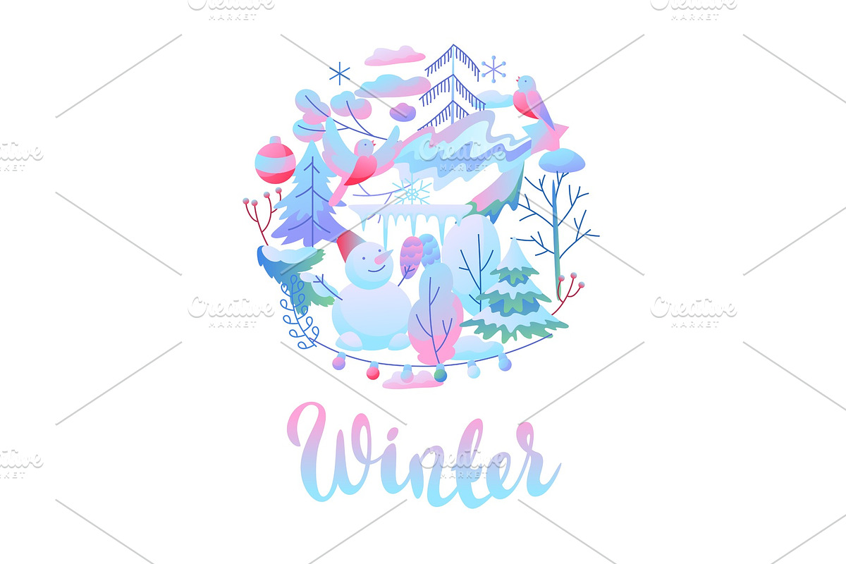 Background with winter items. in Illustrations - product preview 8